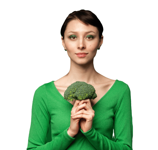 Woman with brokoli