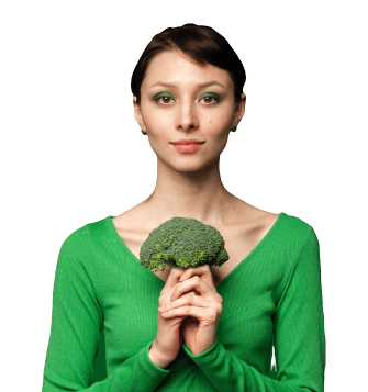 Woman with brokoli